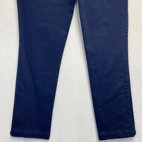 C.A.S.L.O.N Mid-Rise Straight Leg Stretch Chino Pants Women 4 Navy Side Pockets - Picture 16 of 16